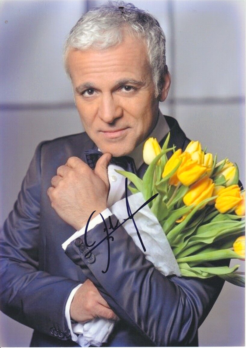 Autogramm Schlager | Nino DE ANGELO | 2010er (Portrait Color XL mit Tulpen)