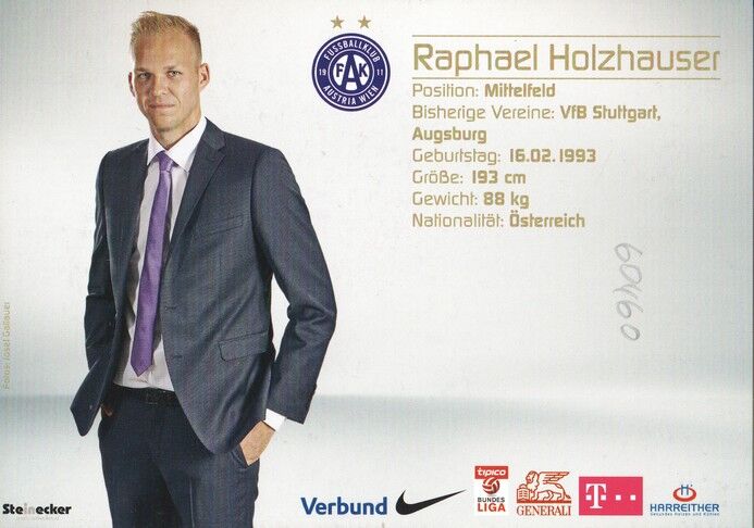 Autogramm Fussball | FK Austria Wien | 2015 | Raphael HOLZHAUSER