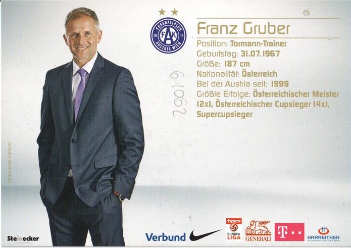 Autogramm Fussball | FK Austria Wien | 2015 | Franz GRUBER