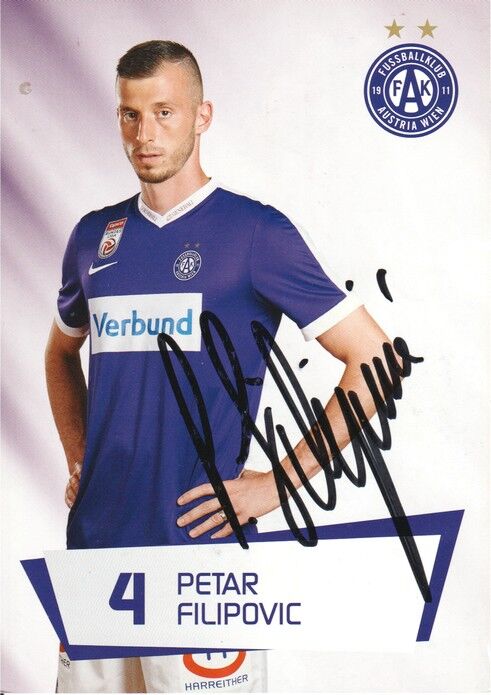 Autogramm Fussball | FK Austria Wien | 2016 | Petar FILIPOVIC