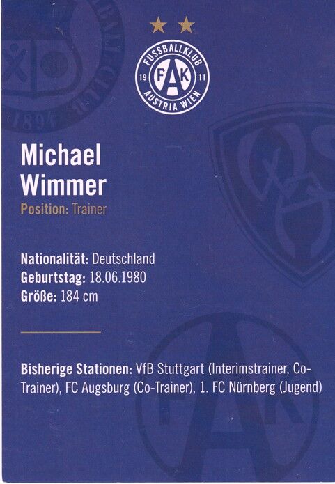 Autogramm Fussball | FK Austria Wien | 2023 | Michael WIMMER