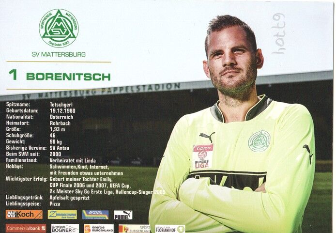 Autogramm Fussball | SV Mattersburg | 2015 | Thomas BORENITSCH