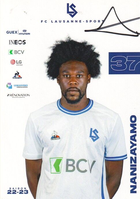 Autogramm Fussball | FC Lausanne-Sport | 2022 | Mickael NANIZAYAMO