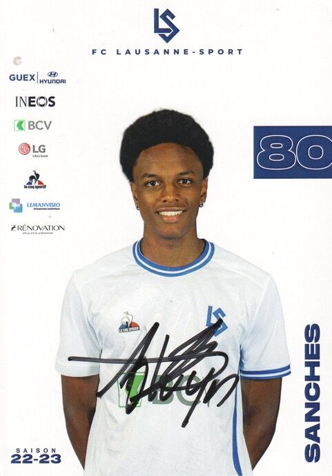 Autogramm Fussball | FC Lausanne-Sport | 2022 | Alvyn SANCHES