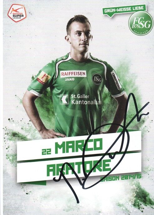 Autogramm Fussball | FC St. Gallen | 2014 | Marco ARATORE