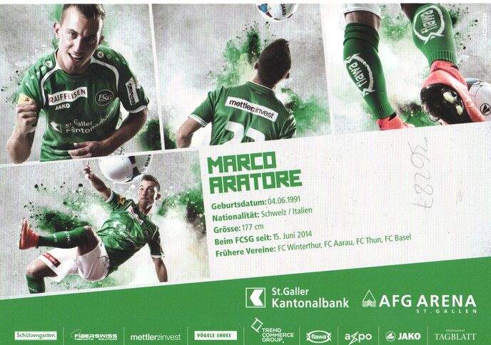 Autogramm Fussball | FC St. Gallen | 2014 | Marco ARATORE