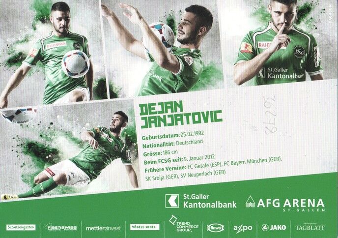 Autogramm Fussball | FC St. Gallen | 2014 | Dejan JANJATOVIC
