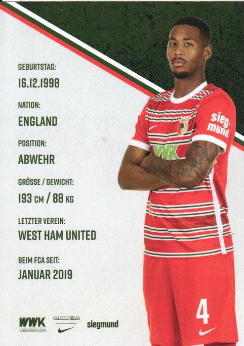 Autogramm Fussball | FC Augsburg | 2022 | Reece OXFORD