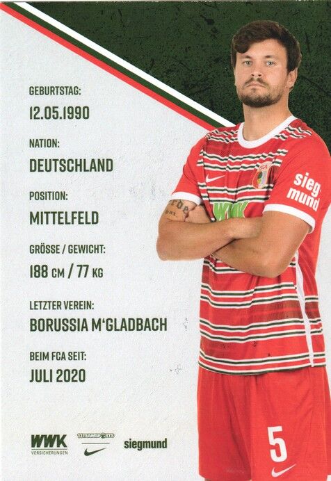 Autogramm Fussball | FC Augsburg | 2022 | Tobias STROBL