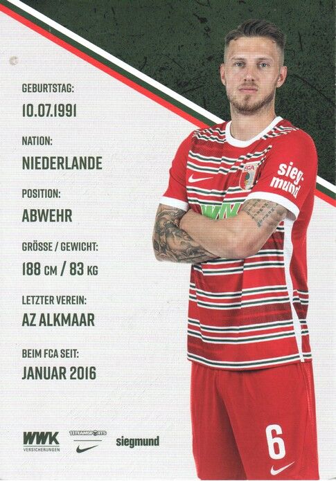 Autogramm Fussball | FC Augsburg | 2022 | Jeffery GOUWELEEUW