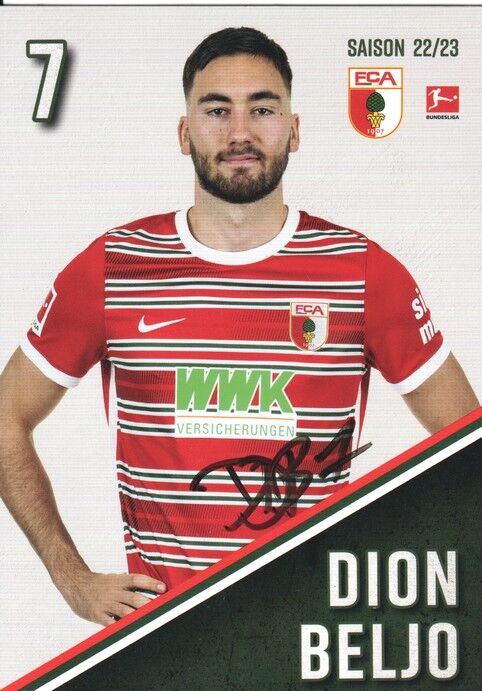 Autogramm Fussball | FC Augsburg | 2022 | Dion BELJO