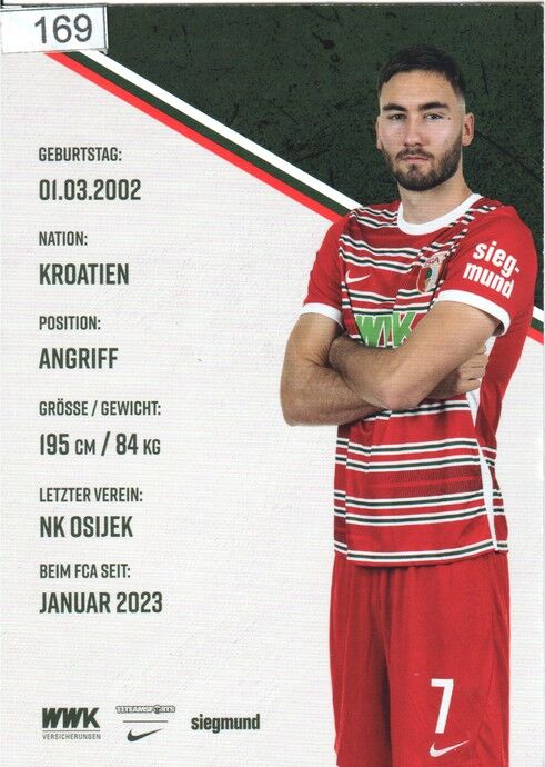 Autogramm Fussball | FC Augsburg | 2022 | Dion BELJO
