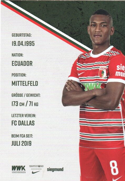Autogramm Fussball | FC Augsburg | 2022 | Carlos GRUEZO