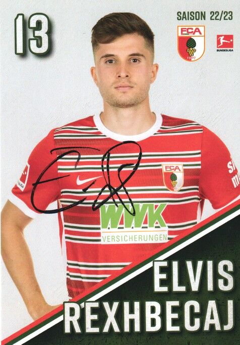 Autogramm Fussball | FC Augsburg | 2022 | Elvis REXHBECAJ