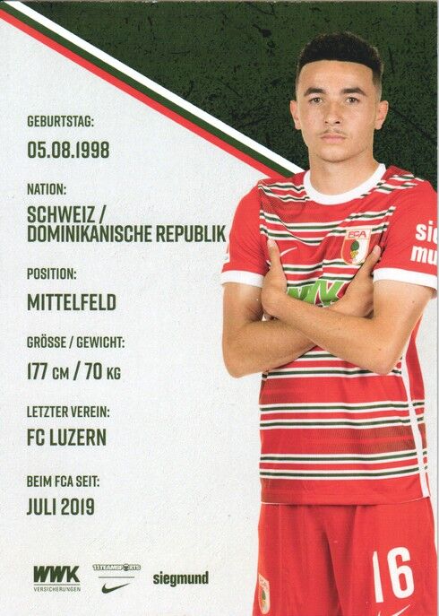 Autogramm Fussball | FC Augsburg | 2022 | Ruben VARGAS