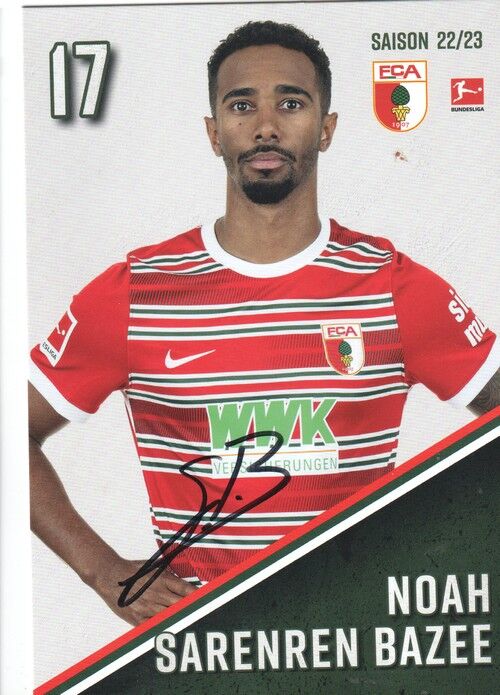 Autogramm Fussball | FC Augsburg | 2022 | Noah SARENREN BAZEE