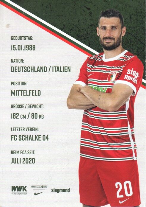 Autogramm Fussball | FC Augsburg | 2022 | Daniel CALIGIURI