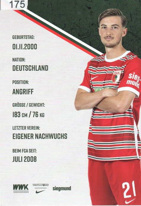 Autogramm Fussball | FC Augsburg | 2022 | Lukas PETKOV