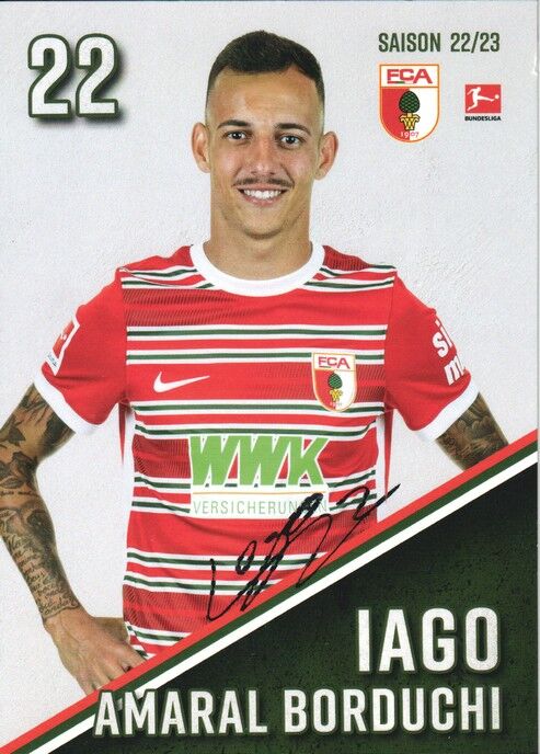 Autogramm Fussball | FC Augsburg | 2022 | Iago AMARAL BORDUCHI