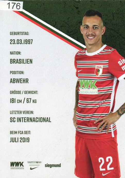 Autogramm Fussball | FC Augsburg | 2022 | Iago AMARAL BORDUCHI