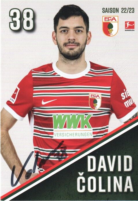 Autogramm Fussball | FC Augsburg | 2022 | David COLINA
