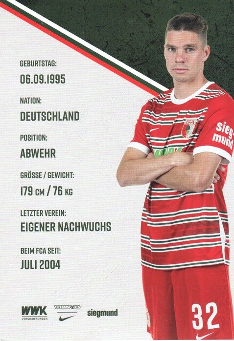 Autogramm Fussball | FC Augsburg | 2022 | Raphael FRAMBERGER