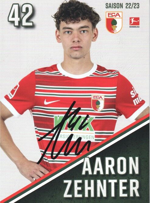 Autogramm Fussball | FC Augsburg | 2022 | Aaron ZEHNTER