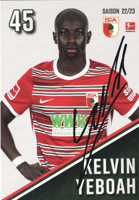 Autogramm Fussball | FC Augsburg | 2022 | Kelvin YEBOAH