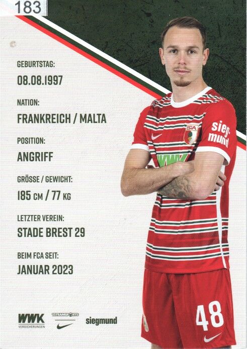 Autogramm Fussball | FC Augsburg | 2022 | Irvin CARDONA