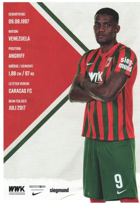 Autogramm Fussball | FC Augsburg | 2021 | Sergio CORDOVA