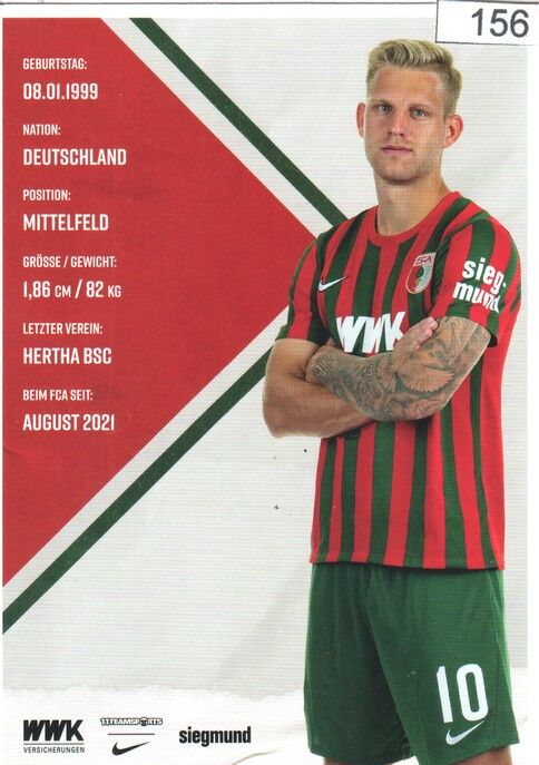 Autogramm Fussball | FC Augsburg | 2021 | Arne MAIER