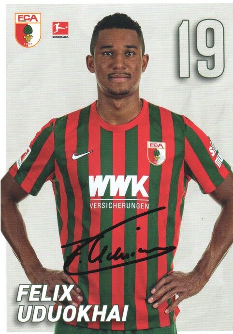 Autogramm Fussball | FC Augsburg | 2021 | Felix UDUOKHAI