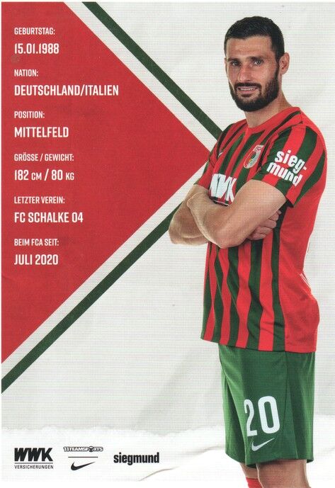 Autogramm Fussball | FC Augsburg | 2021 | Daniel CALIGIURI