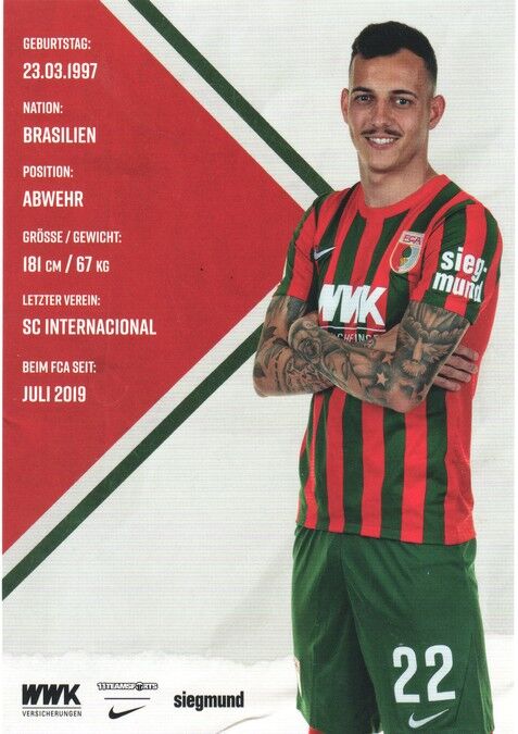 Autogramm Fussball | FC Augsburg | 2021 | Amaral BORDUCHI IAGO