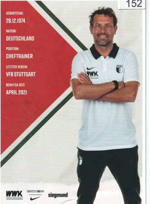 Autogramm Fussball | FC Augsburg | 2021 | Markus WEINZIERL