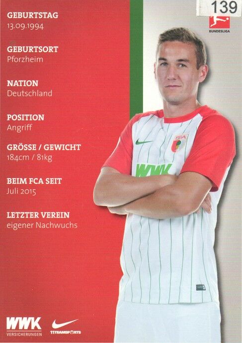 Autogramm Fussball | FC Augsburg | 2017 | Julian GÜNTHER-SCHMIDT