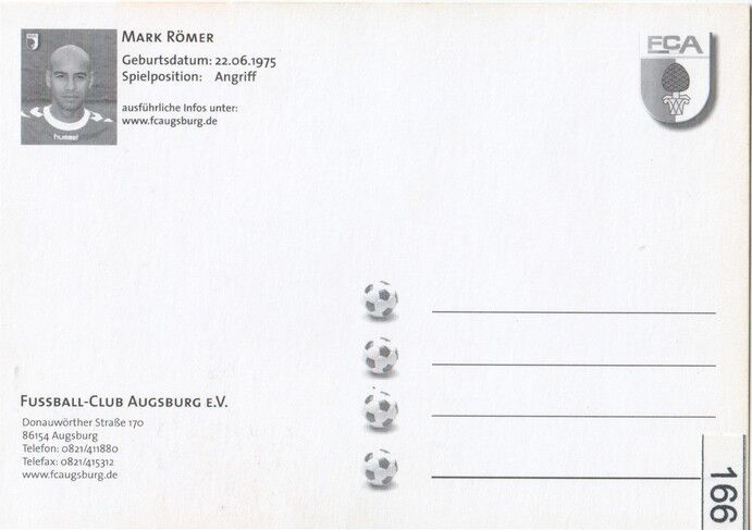 Autogramm Fussball | FC Augsburg | 2005 | Mark RÖMER