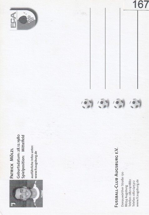 Autogramm Fussball | FC Augsburg | 2005 | Patrick MÖLZL