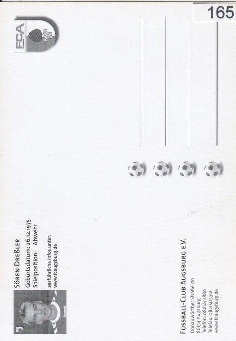 Autogramm Fussball | FC Augsburg | 2005 | Sören DRESSLER