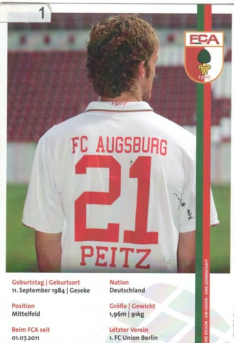Autogramm Fussball | FC Augsburg | 2011 | Dominic PEITZ