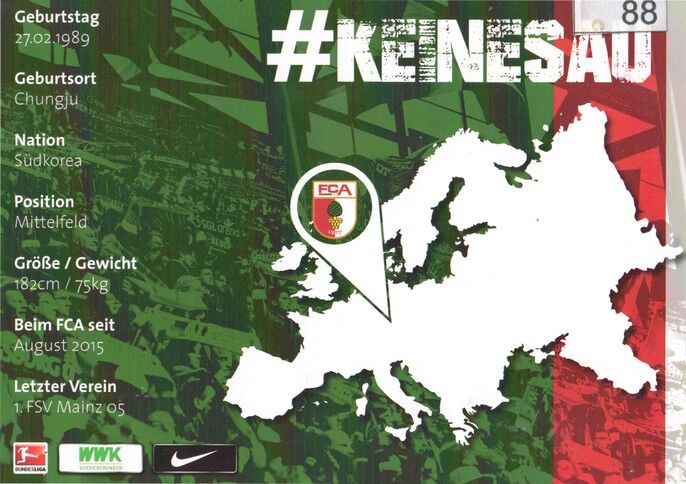 Autogramm Fussball | FC Augsburg | 2015 | Ja-Cheol KOO