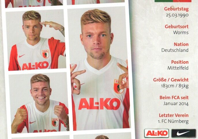 Autogramm Fussball | FC Augsburg | 2014 | Alexander ESSWEIN