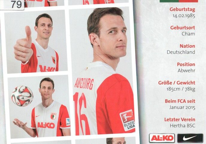 Autogramm Fussball | FC Augsburg | 2014 | Christoph JANKER