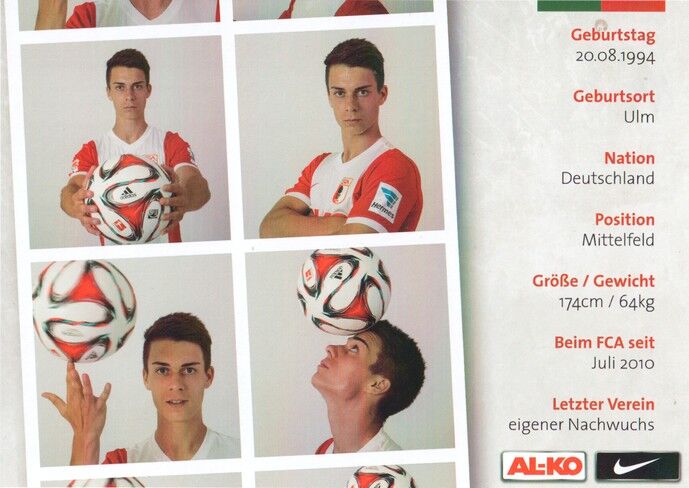 Autogramm Fussball | FC Augsburg | 2014 | Erik THOMMY