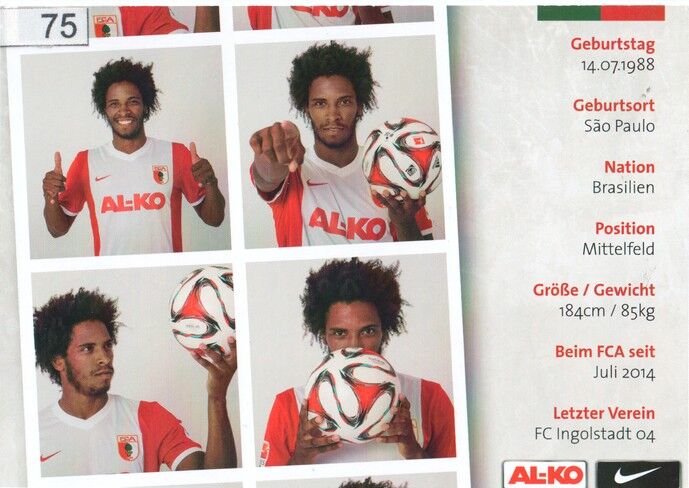Autogramm Fussball | FC Augsburg | 2014 | Caiuby DA SILVA