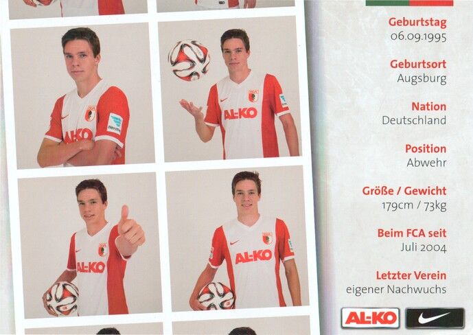 Autogramm Fussball | FC Augsburg | 2014 | Raphael FRAMBERGER