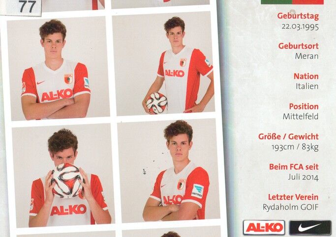 Autogramm Fussball | FC Augsburg | 2014 | Max REINTHALER