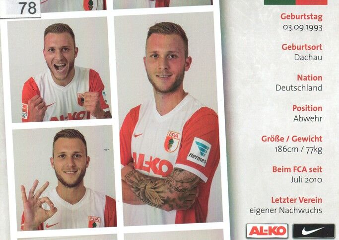 Autogramm Fussball | FC Augsburg | 2014 | Tim RIEDER