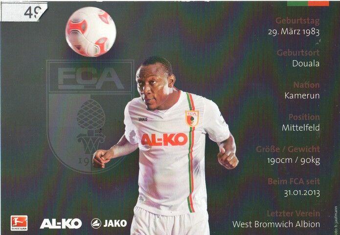 Autogramm Fussball | FC Augsburg | 2012 | Somen TCHOYI