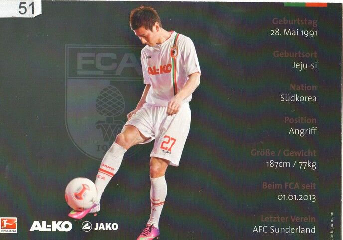 Autogramm Fussball | FC Augsburg | 2012 | Dong-Won JI